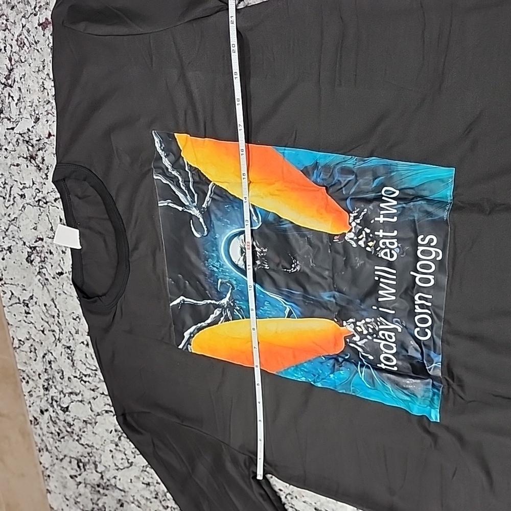 today i will eat two corn dogs, Skeleton Graphic Black T-Shirt, Men's 2XL